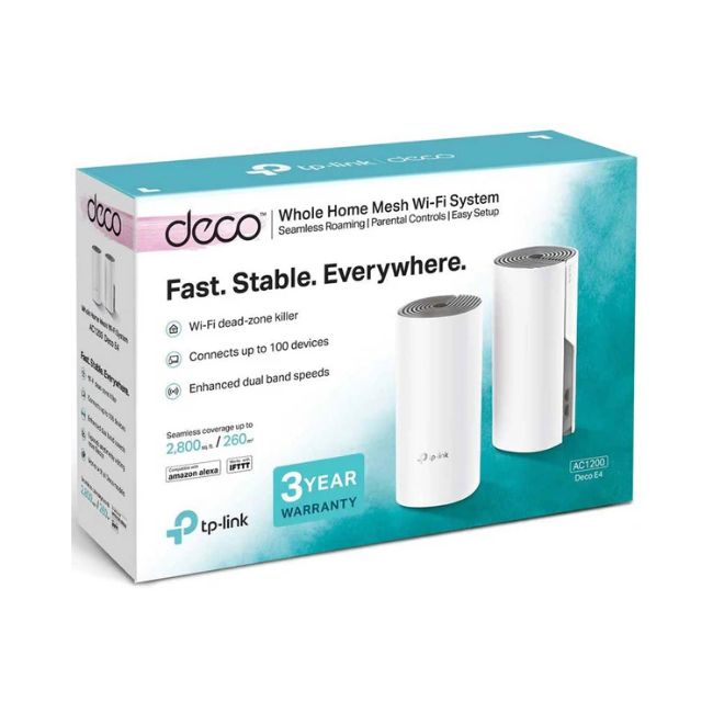 TP LINK DECO E4 WHOLE HOME WIFI MESH SYSTEM ( 2 PACK )